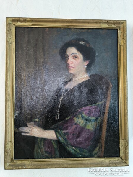 Antique portrait painting, beautiful colors, good quality bargain painting. Caesar Kunwald