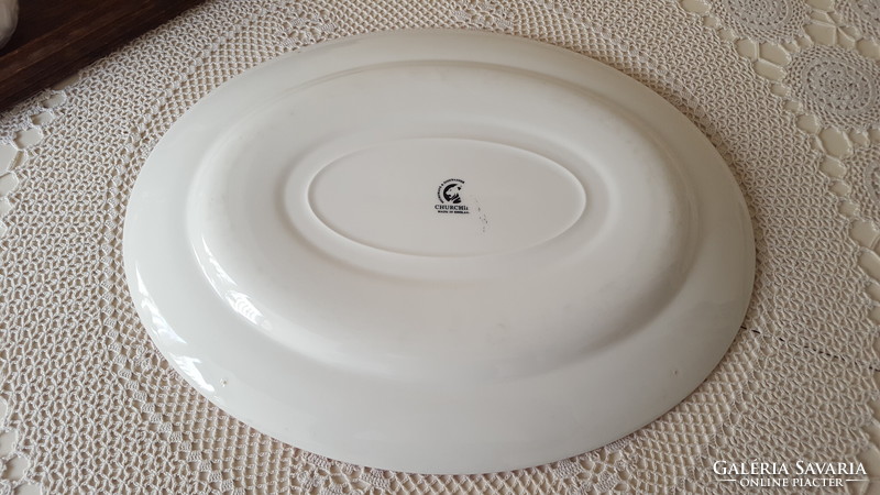 Churchill oriental pattern, English earthenware oval offering and serving bowl