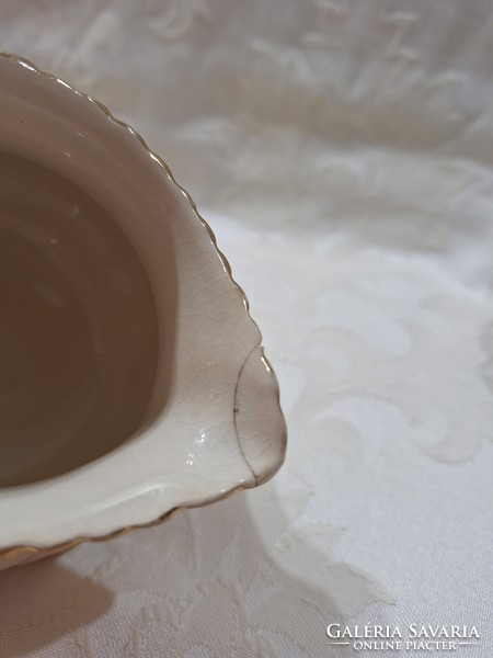 Sarreguemines louis cream pourer, damaged 8.5 cm x 12 cm