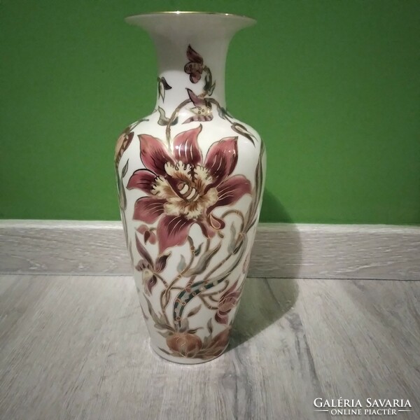 Zsolnay orchid pattern vase 27 cm