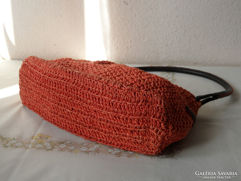 Régebbi narancssárga ESPRIT horgolt női táska, ridikül