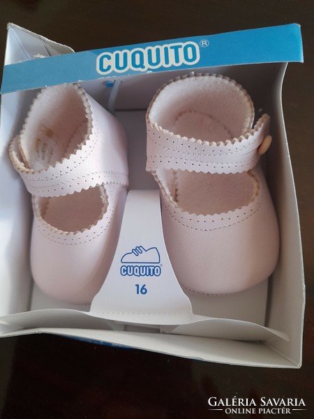 Baby shoes, pink, leather