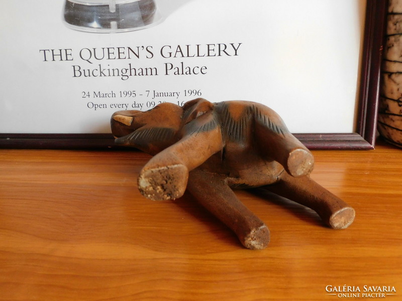 Elephant carved from tropical wood 20.5 Cm