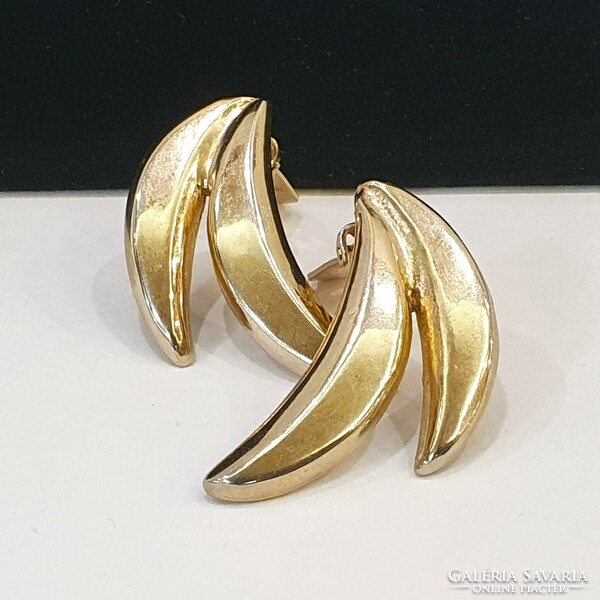 Rare bergère 12kt gold-plated earrings, 1940s
