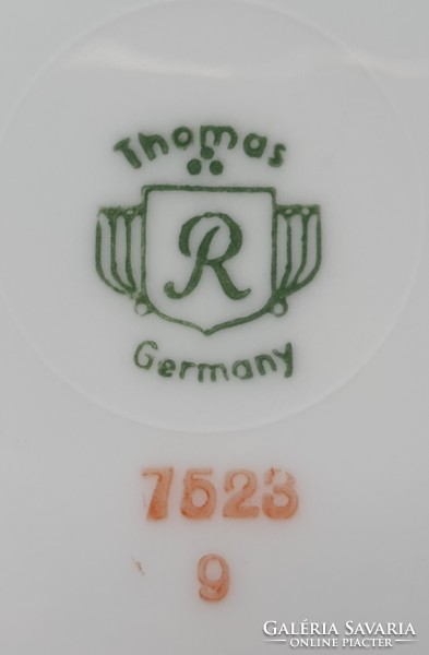 Thomas R német porcelán tányér kistányér süteményes tányér levél mintával
