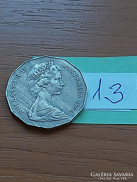 Australia 50 cents 1976 copper-nickel, coat of arms, ii. Queen Elizabeth, 13