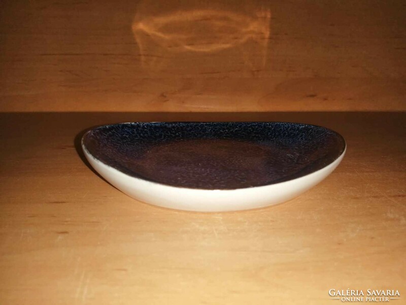Hollóházi porcelán lüszteres lila gyűrűtartó tálka 10,5*12 cm (25/d)