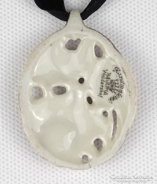 1Q790 old Waldershof Bavarian porcelain pendant