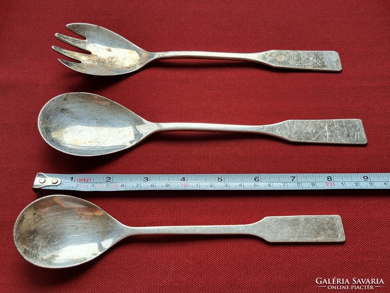 Mk antique zinc spoon set zn.4 Salad fork picking spoon silver color