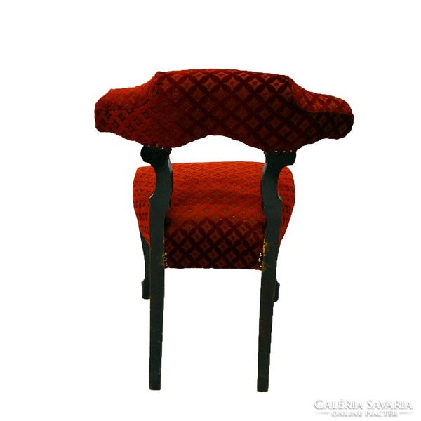 Neo-baroque chair with burgundy plush upholstery