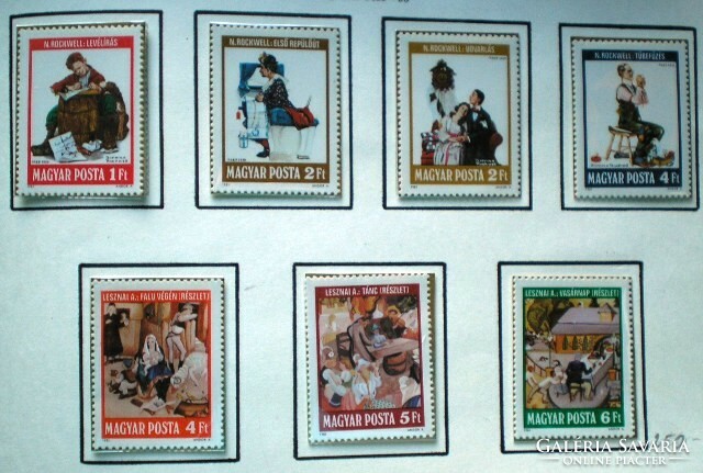 S3489-95 / 1981 paintings - famous illustrators stamp set postal clerk