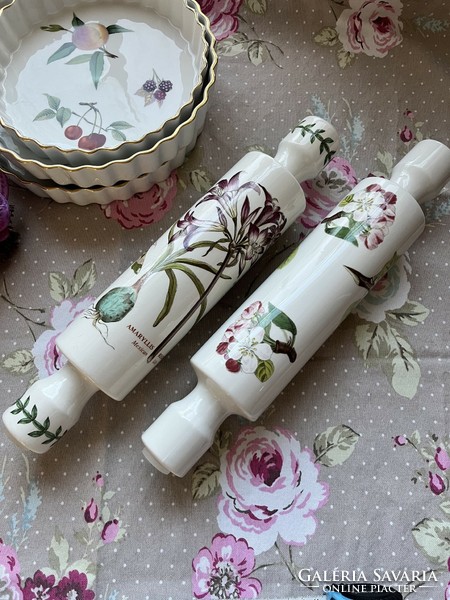 Rare! Fabulous vintage portmeirion botanic garden porcelain stretching tree, rolling pin with butterflies and flowers