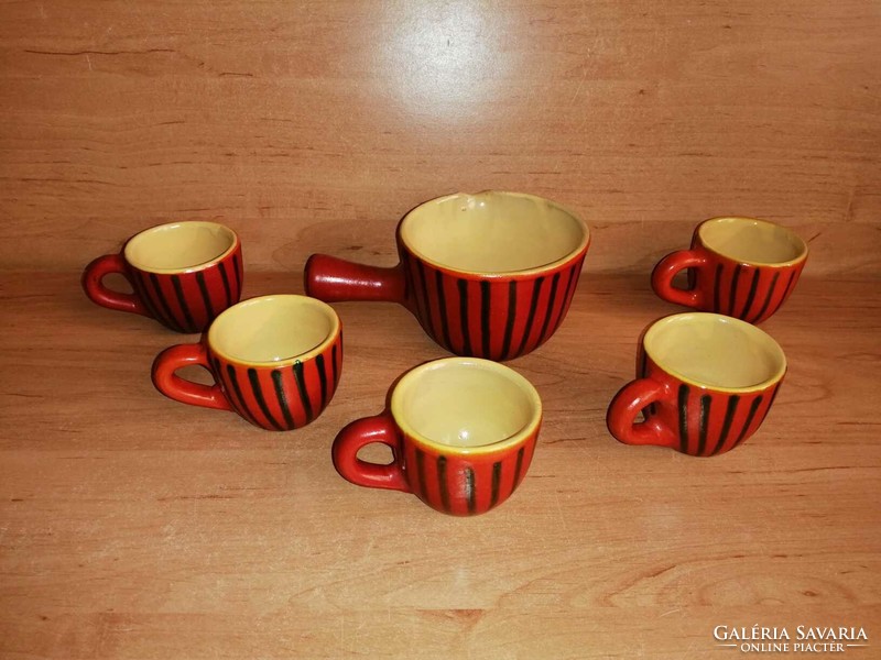 Tófej artisan ceramic pourer with 5 coffee cups (29/d)