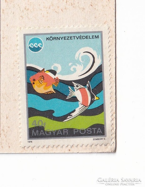 H:19 Húsvéti Üdvözlő képeslap "Képzőművészeti Környezetvédelmi 1975 bélyeggel" postatiszta