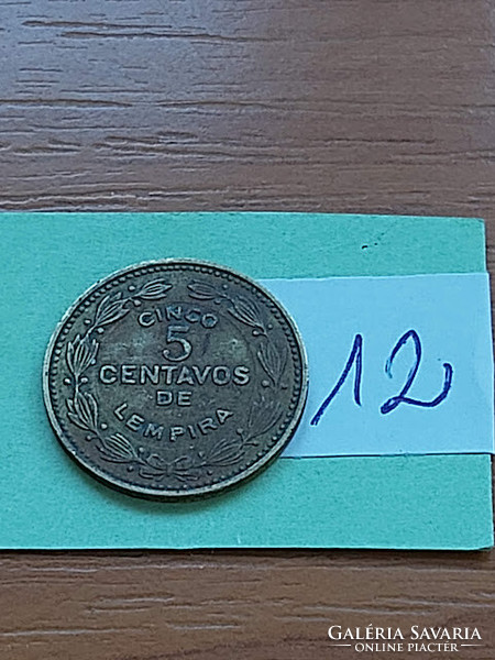 Honduras 5 centavos 1975 brass 12