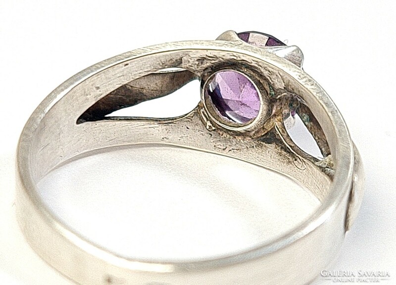 Gyönyörű, régi ezüst gyűrű ametiszt kővel