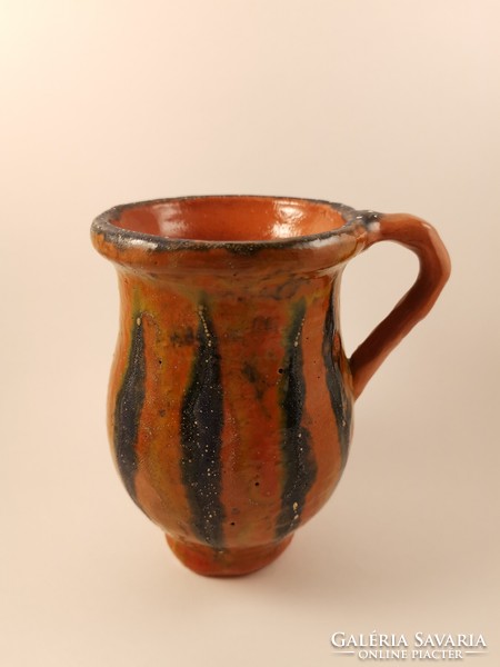 Folk striped ceramic bowl