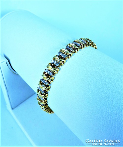 Dazzling, 10k gold bracelet, studded with 96 diamonds!!!