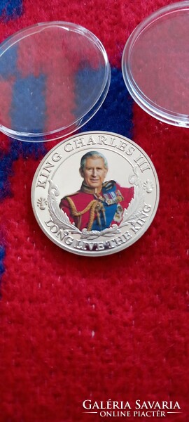 III. King Charles, colored medal in capsule.