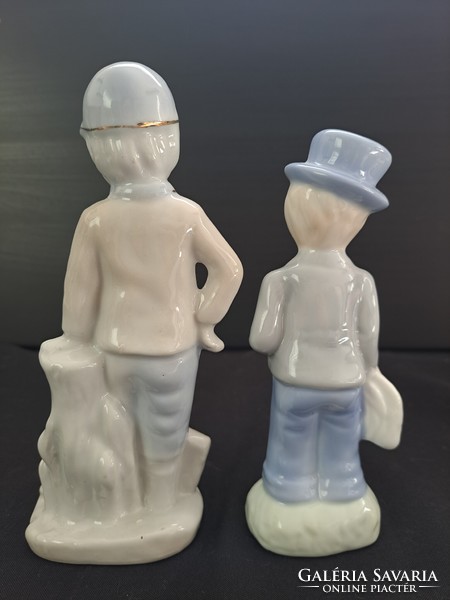 Jelzés nélküli, porcelán gyermek figura pár