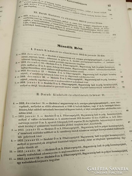 Magyarországot illető Országos Kormánylap 1853. évi 2 kötetes kiadás, teljes év két nyelven, jó álla