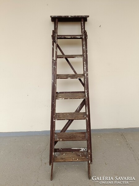 Antique two-pronged wooden ladder library room painting furniture can be opened 880 8548