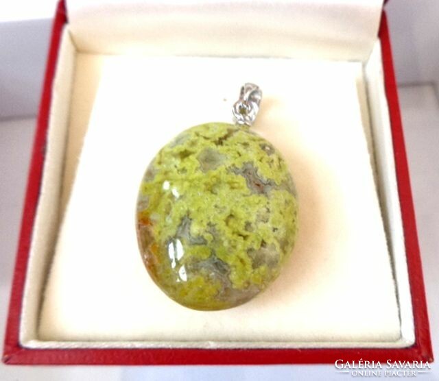 Opal green mineral pendant