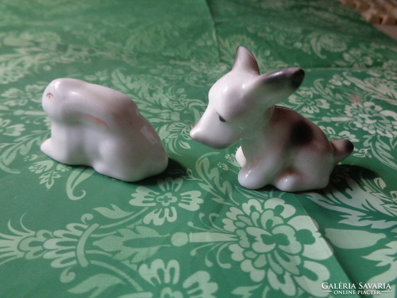 Bunny 4 cm and dog 5 cm, miniatures