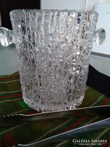 Finnish littala ice cube holder with Fackelmann tongs, made of special ice glass!