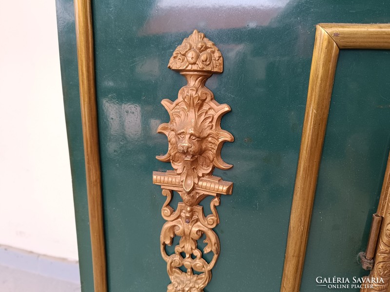Antik klasszicista vésett réz ajtós kályha kandalló keret rátét díszítéses 609 8547