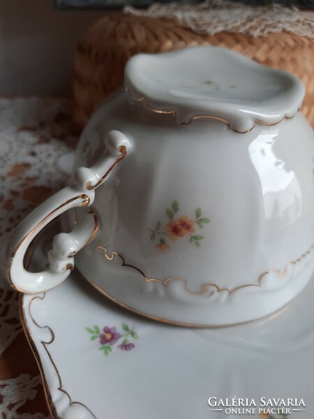 Zsolnay porcelain tea cup, with bottom, in baroque style, in very good condition, mid 20th century