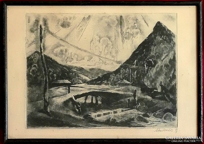 Aba-Novák Vilmos (1894 - 1941) : Híd Felsőbányán