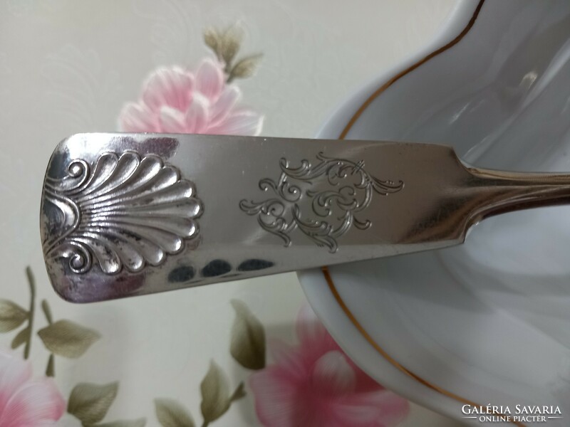 A wonderful Finnish silver side dish/ vegetable take-out, gilded inside with two silver spoons