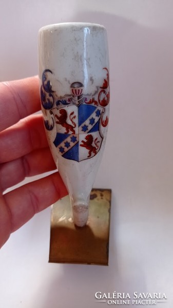 Old jean de luxembourg crested porcelain pipe head with philipp leo inscription