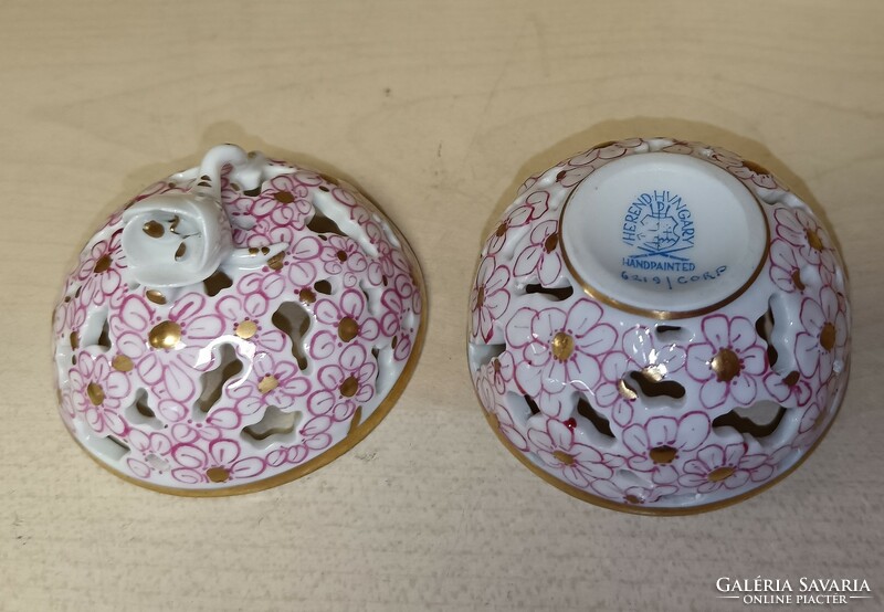 Miniature openwork porcelain bonbonier from Herend