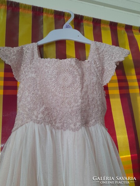 Little girl's casual dress, monsoom, for bridesmaid, pink, lace top, overskirt, up to 2, 3 years