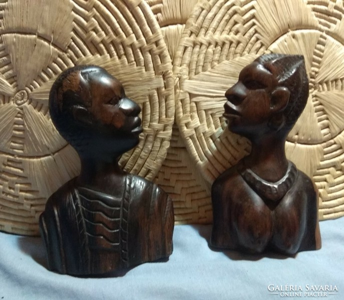 Pair of African wooden sculptures