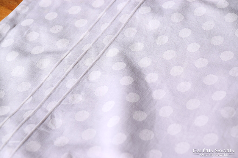 Antique old linen polka dot silk damask pillowcase cushion cover bed linen 89 x 72