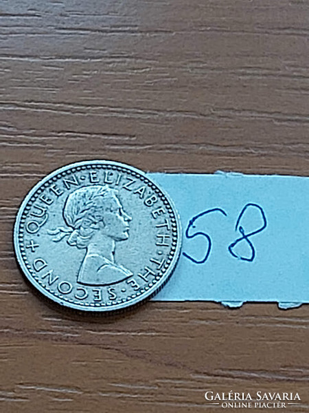 ÚJ-ZÉLAND NEW ZEALAND 6 PENCE 1956 Réz-nikkel, II. Erzsébet királynő  58.