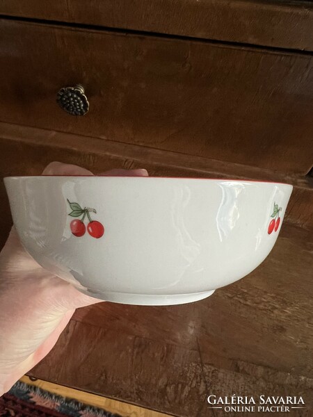 Alföldi porcelain compote bowl with cherry pattern 13 cm