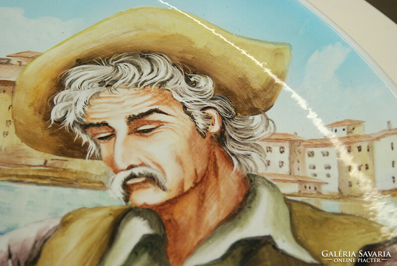 Ceramic bowl from Bassano with a portrait of a painter