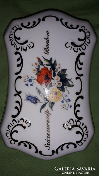 Messezép Hóllóházi - daisy - Stühmer porcelain bonbonier 16 x 11 cm rare according to the pictures