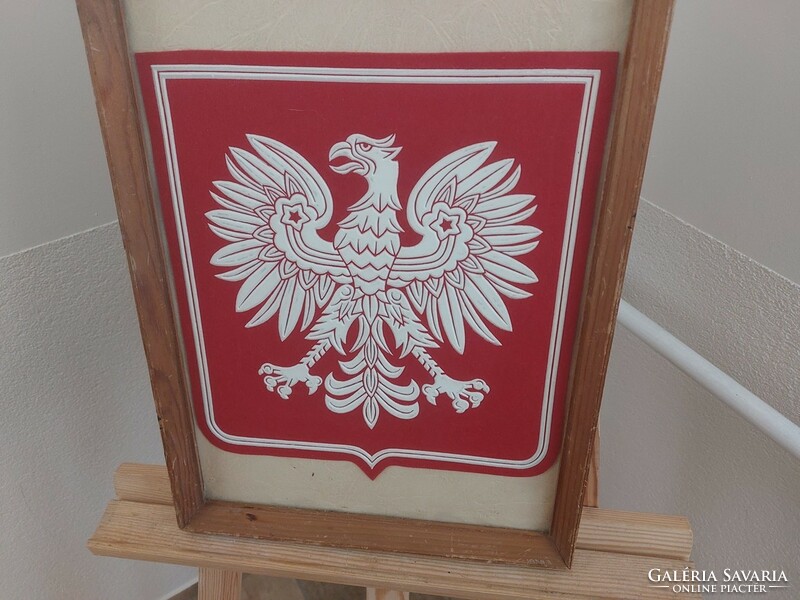 (K) Régi Lengyel címer 33x45 cm kerettel