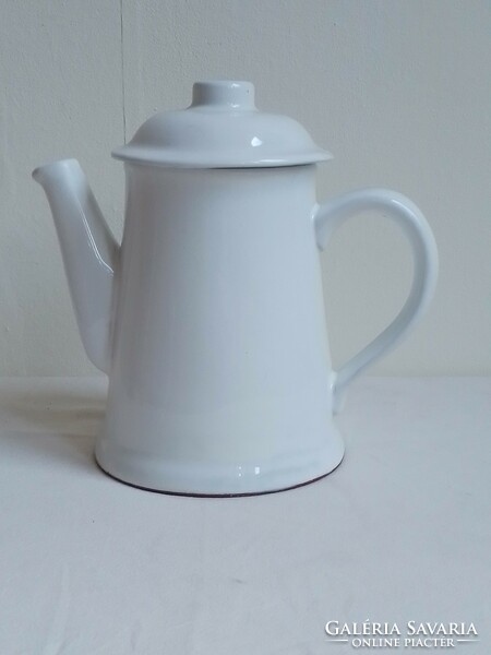 White glazed ceramic teapot, marked town hall, approx. 0.75 Liter