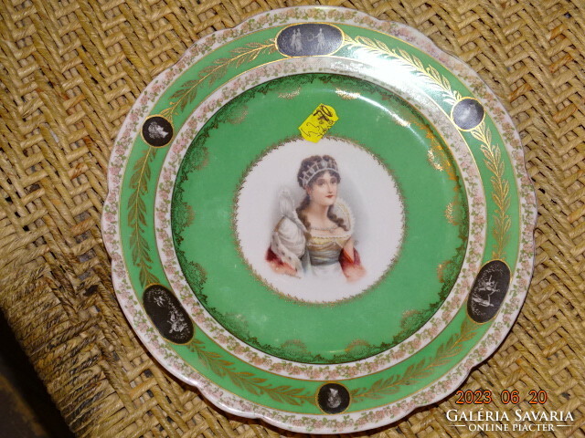 Antique porcelain decorative plate depicting Josephine (Napoleon).