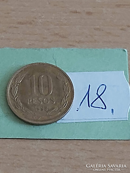 Chile 10 pesos 1993 nickel-brass, b.O'higgins 18