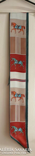 Horse, equestrian special pattern silk scarf 145 cm x 11 cm