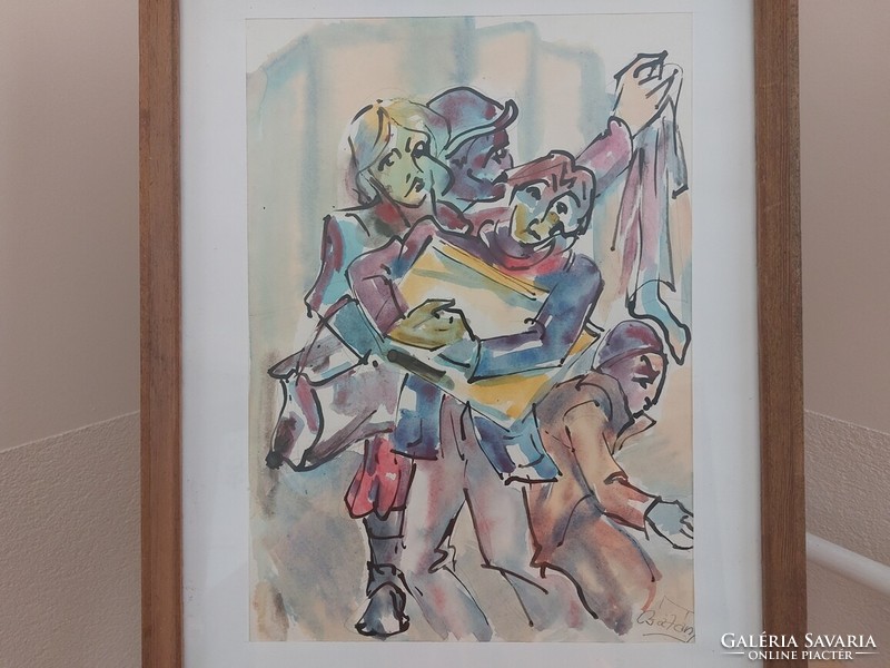 (K) Csatári József festménye 41x52 cm kerettel