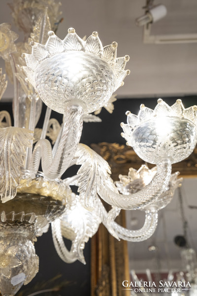 Murano glass chandelier in the shape of a stylized flower