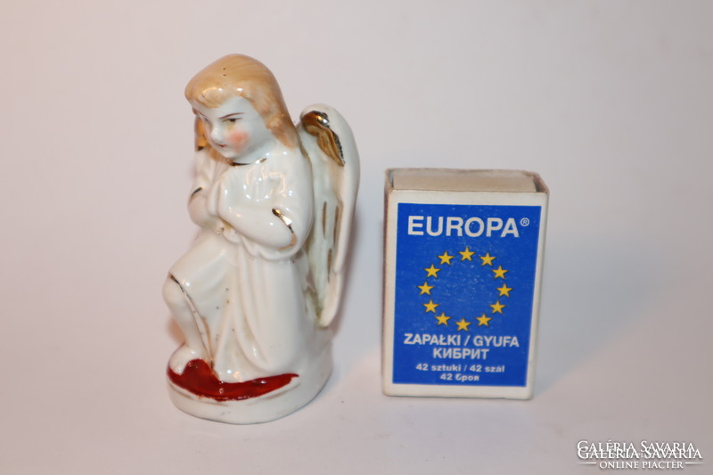 Old, antique, very charming, numbered German porcelain angel, angel figurine-Christmas decoration